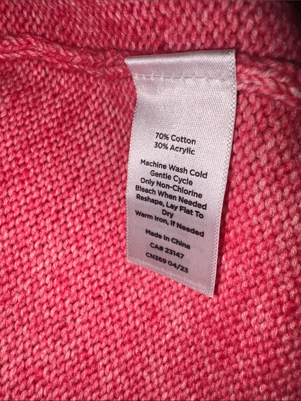 Talbots Coral Pink V-Neck Button Front Pocket Cardigan - Picture 9 of 9